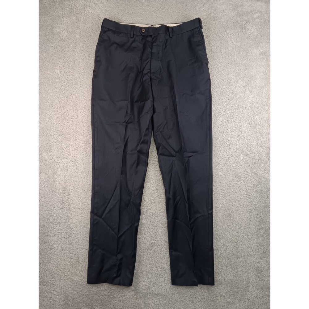 Suitsupply Pants Men 32x31 Navy Blue Pure Wool S110 Flat Front